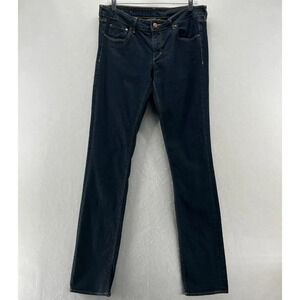 H&M Jeans Womens Sz 31 Low Rise Skinny Leg Stretch Dark Washed Denim Cotton Blue